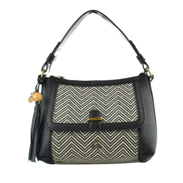 Damen Handtasche Lulu Castagnette LULU-S21-067 Schwarz (25 x 21 x 12 cm)