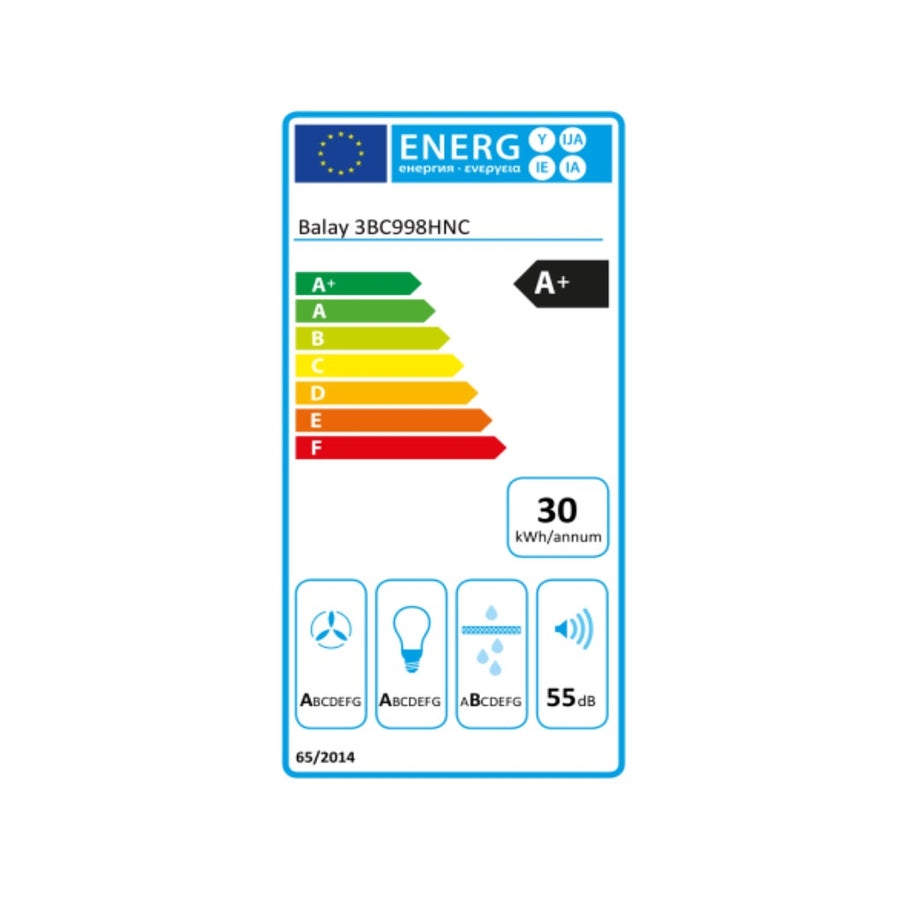 Konventioneller Rauchfang Balay 3BC998HNC 90 cm 843 m³/h 165W Stahl A+