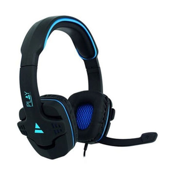 Gaming Headset mit Mikrofon Ewent PL3320 Schwarz Blau