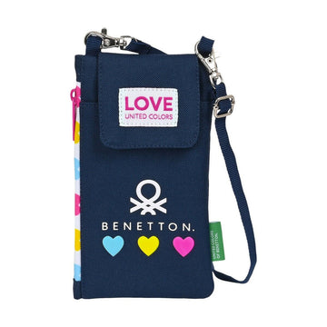 Wallet Benetton Love mobile phone case navy blue