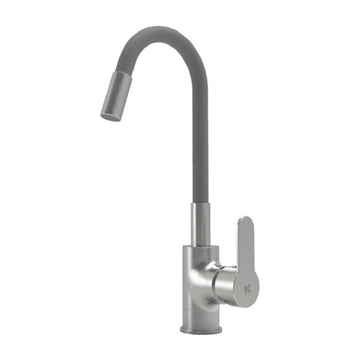 Single lever mixer for sink stainless steel brass