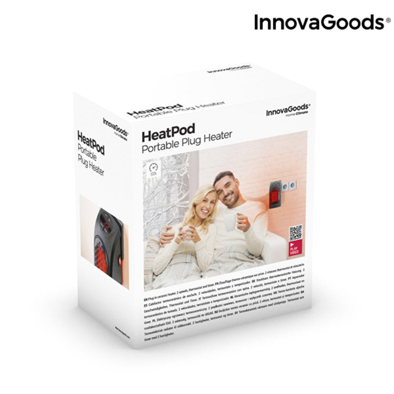 Plug-in Keramikheizkörper HeatPod InnovaGoods IG814847 400W Einstellbar Schwarz Bunt (Restauriert A)