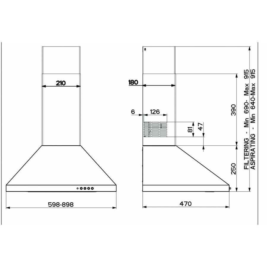 Konventioneller Rauchfang BEKO CWB6441 XN Silberfarben