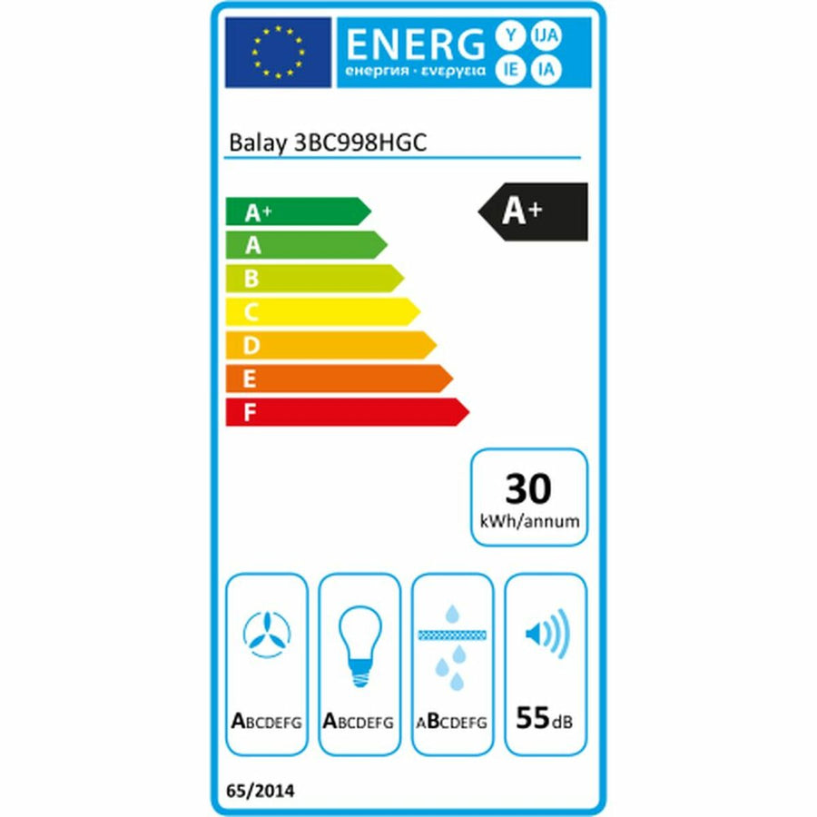 Konventioneller Rauchfang Balay 3BC998HGC 90 cm 843 m3/h 165W Stahl A+