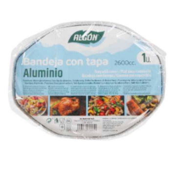 Tablett mit Haube Algon 25 x 20 x 9,7 cm Aluminium Oval 2,6 L