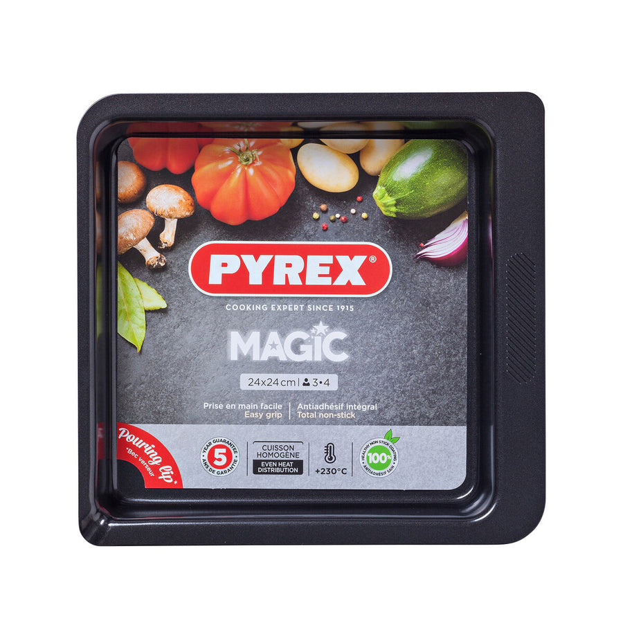 Backform Pyrex Magic karriert rechteckig Schwarz Metall 24 x 24 cm (6 Stück)