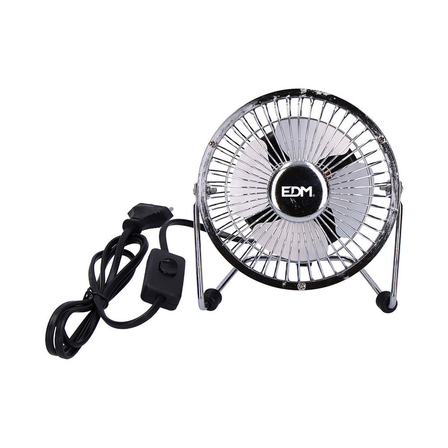 Ventilador de mesa EDM Industrial Mini Ø 10 x 15 cm plateado